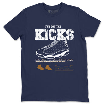 13s Midnight Navy shirts to match jordans I've Got The Kicks sneaker match tees Air Jordan 13 Midnight Navy match shoes to clothes SNRT Sneaker Tees unisex cotton Navy 2 shirts