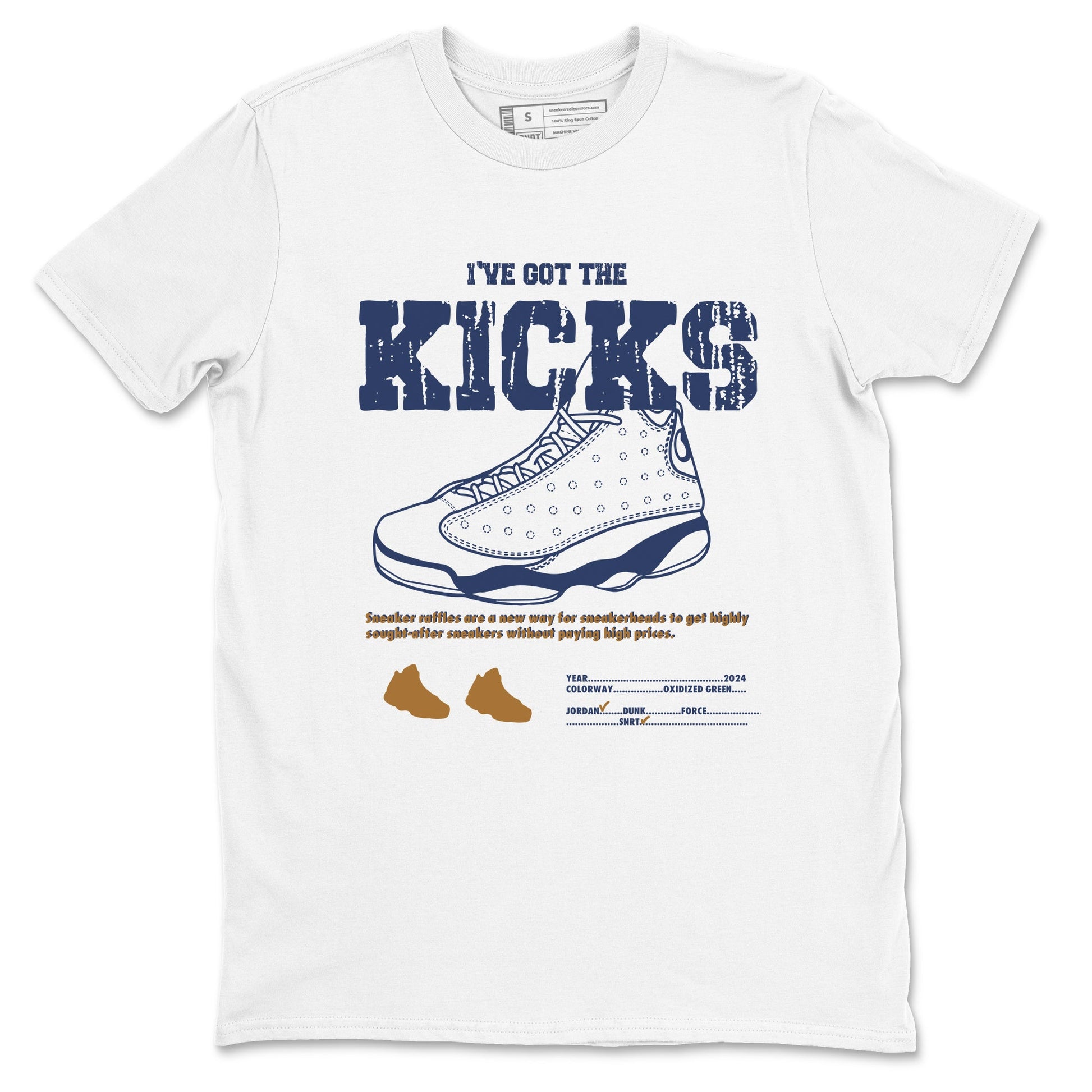 13s Midnight Navy shirts to match jordans I've Got The Kicks sneaker match tees Air Jordan 13 Midnight Navy match shoes to clothes SNRT Sneaker Tees unisex cotton White 2 shirts