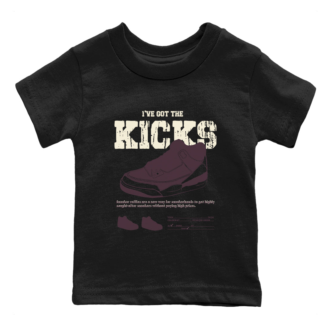 3s A Ma Maniere x Black shirts to match jordans I've Got The Kicks sneaker match tees Air Jordan 3 A Ma Maniere x Black SNRT Sneaker Tees streetwear brand Baby and Youth Black 2 cotton tee
