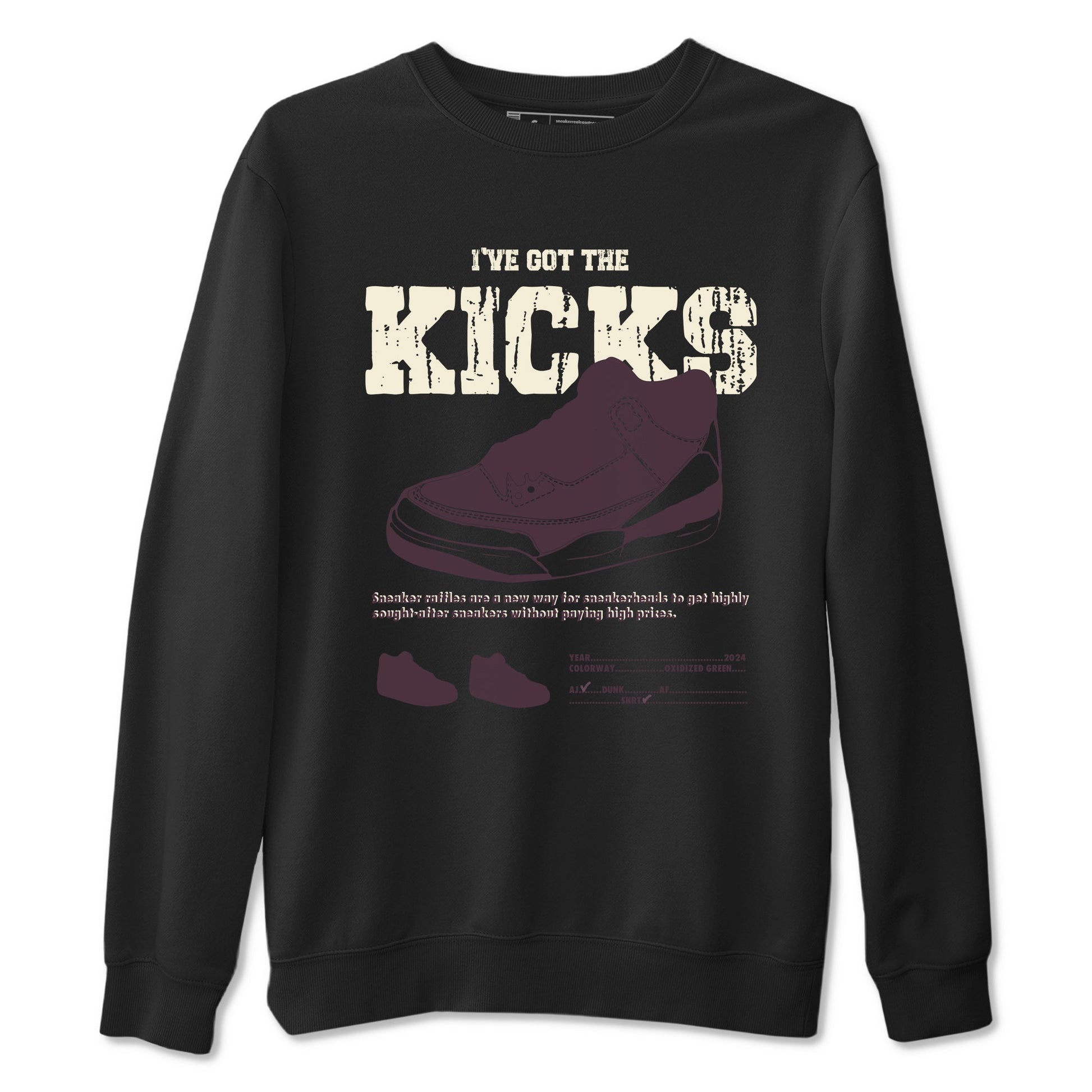 3s A Ma Maniere x Black shirts to match jordans I've Got The Kicks sneaker match tees Air Jordan 3 A Ma Maniere x Black SNRT Sneaker Tees streetwear brand Black 2 unisex cotton tee