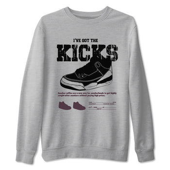 3s A Ma Maniere x Black shirts to match jordans I've Got The Kicks sneaker match tees Air Jordan 3 A Ma Maniere x Black SNRT Sneaker Tees streetwear brand Heather Grey 2 unisex cotton tee