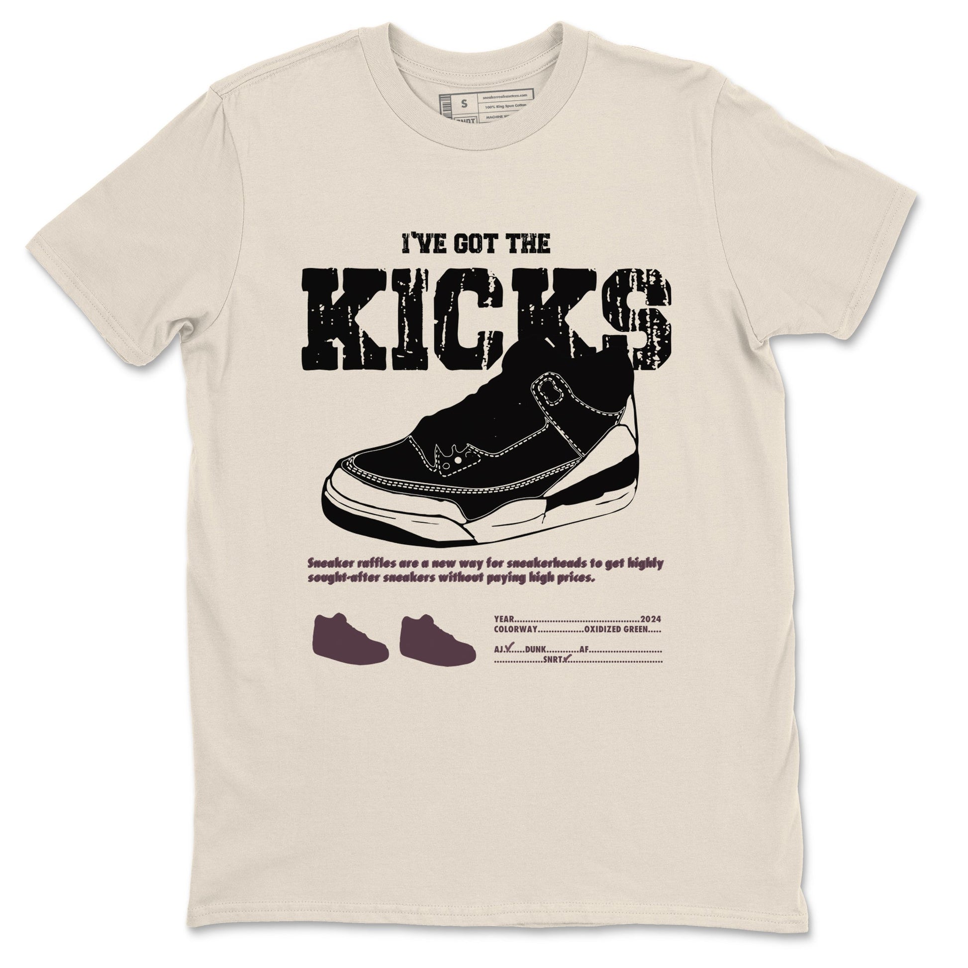 3s A Ma Maniere x Black shirts to match jordans I've Got The Kicks sneaker match tees Air Jordan 3 A Ma Maniere x Black SNRT Sneaker Tees streetwear brand Natural 2 unisex cotton tee