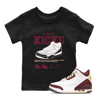 AJ3 A Ma Maniere x Burgundy Crush shirts to match jordans I've Got The Kicks sneaker match tees A Ma Maniére x Air Jordan 3 "Burgundy Crush" SNRT Sneaker Tees streetwear brand Baby and Youth Black 1 cotton tee