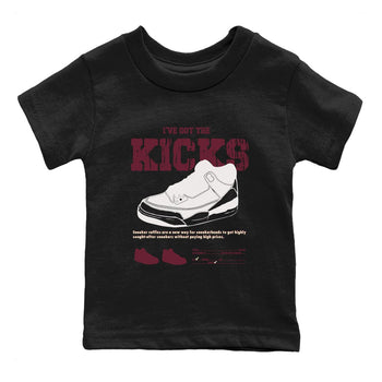 AJ3 A Ma Maniere x Burgundy Crush shirts to match jordans I've Got The Kicks sneaker match tees A Ma Maniére x Air Jordan 3 "Burgundy Crush" SNRT Sneaker Tees streetwear brand Baby and Youth Black 2 cotton tee