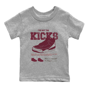 AJ3 A Ma Maniere x Burgundy Crush shirts to match jordans I've Got The Kicks sneaker match tees A Ma Maniére x Air Jordan 3 "Burgundy Crush" SNRT Sneaker Tees streetwear brand Baby and Youth Heather Grey 2 cotton tee