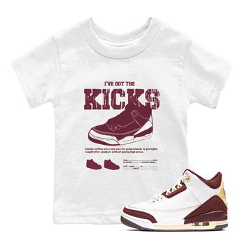 AJ3 A Ma Maniere x Burgundy Crush shirts to match jordans I've Got The Kicks sneaker match tees A Ma Maniére x Air Jordan 3 "Burgundy Crush" SNRT Sneaker Tees streetwear brand Baby and Youth White 1 cotton tee