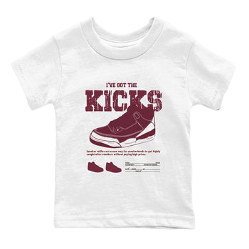 AJ3 A Ma Maniere x Burgundy Crush shirts to match jordans I've Got The Kicks sneaker match tees A Ma Maniére x Air Jordan 3 "Burgundy Crush" SNRT Sneaker Tees streetwear brand Baby and Youth White 2 cotton tee
