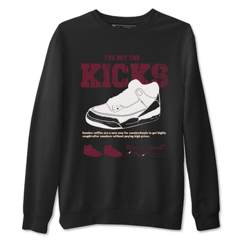 AJ3 A Ma Maniere x Burgundy Crush shirts to match jordans I've Got The Kicks sneaker match tees A Ma Maniére x Air Jordan 3 "Burgundy Crush" SNRT Sneaker Tees streetwear brand Black 2 unisex cotton tee