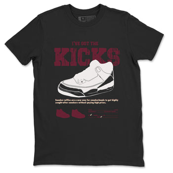 AJ3 A Ma Maniere x Burgundy Crush shirts to match jordans I've Got The Kicks sneaker match tees A Ma Maniére x Air Jordan 3 "Burgundy Crush" SNRT Sneaker Tees streetwear brand Black 2 unisex cotton tee
