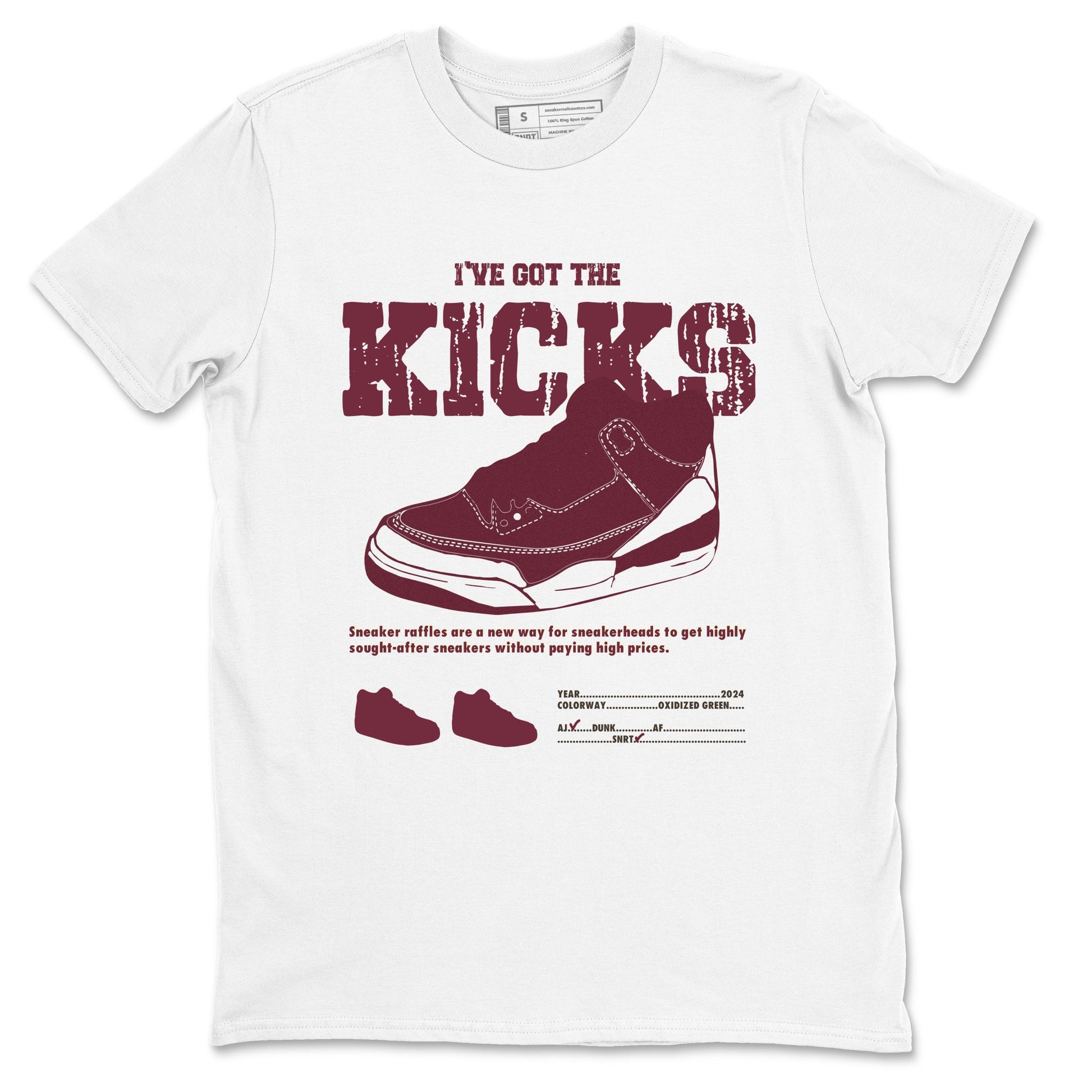 AJ3 A Ma Maniere x Burgundy Crush shirts to match jordans I've Got The Kicks sneaker match tees A Ma Maniére x Air Jordan 3 "Burgundy Crush" SNRT Sneaker Tees streetwear brand White 2 unisex cotton tee