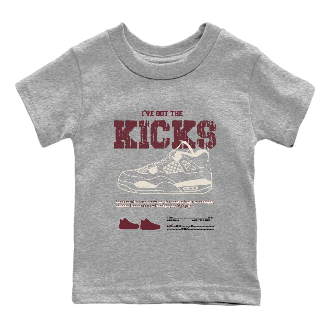 4s A Ma Maniere x Fossil Stone shirts to match jordans I've Got The Kicks sneaker match tees 4s A Ma Maniere x Fossil Stone match shoes to clothes SNRT Sneaker Tees Youth Baby Heather Grey 2 tee