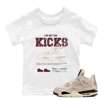 4s A Ma Maniere x Fossil Stone shirts to match jordans I've Got The Kicks sneaker match tees 4s A Ma Maniere x Fossil Stone match shoes to clothes SNRT Sneaker Tees Youth Baby White 1 tee