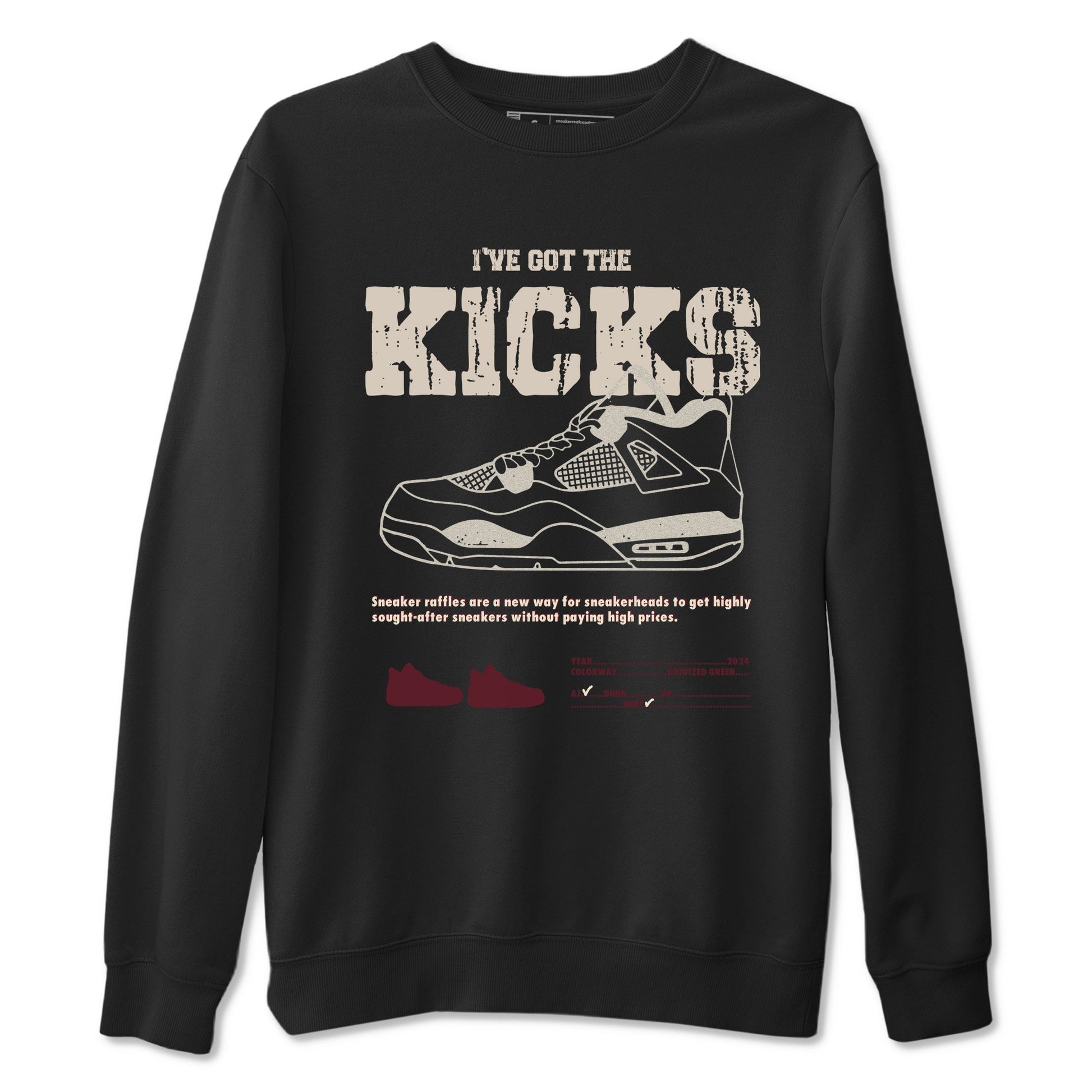 4s A Ma Maniere x Fossil Stone shirts to match jordans I've Got The Kicks sneaker match tees 4s A Ma Maniere x Fossil Stone match shoes to clothes SNRT Sneaker Tees unisex cotton Black 2 shirts