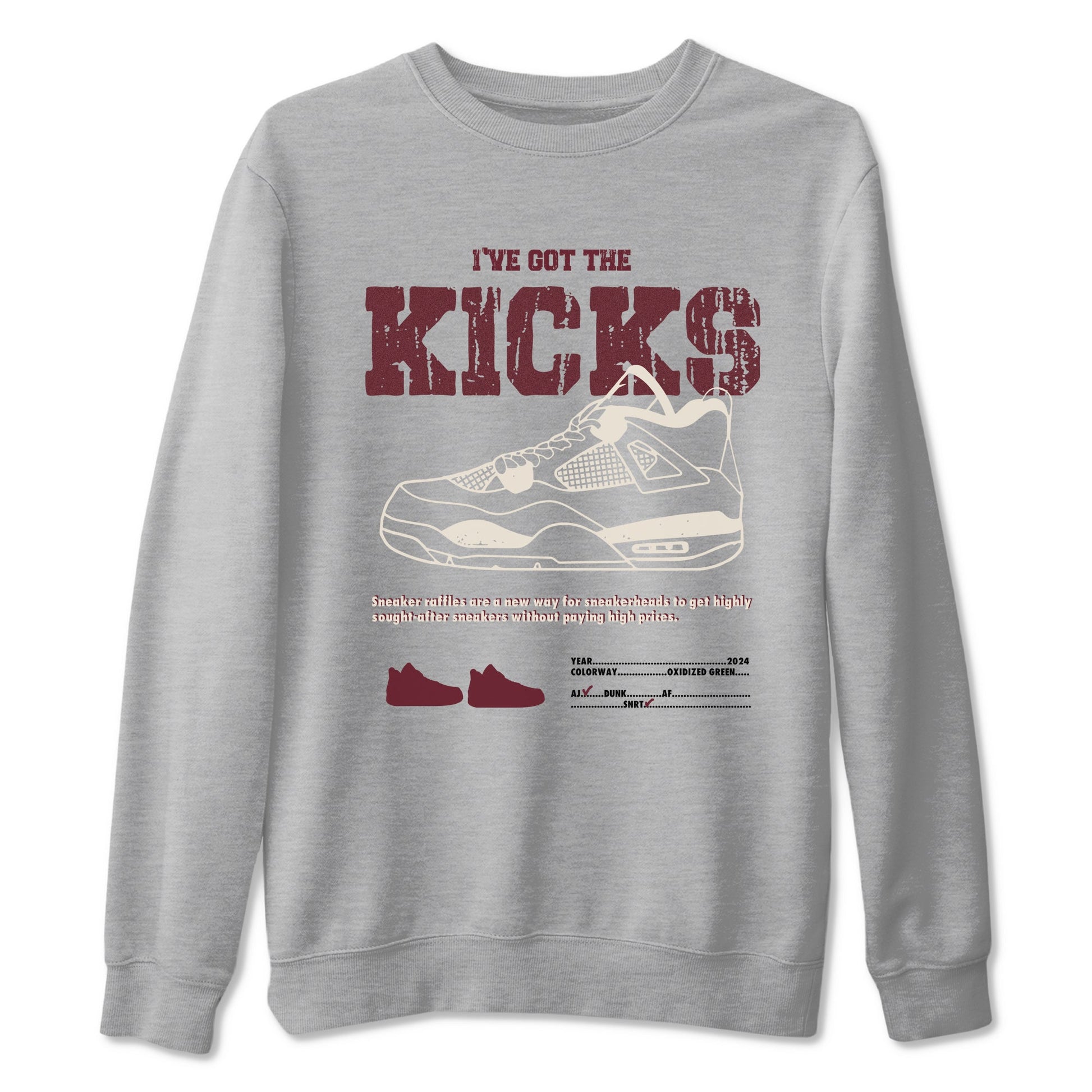4s A Ma Maniere x Fossil Stone shirts to match jordans I've Got The Kicks sneaker match tees 4s A Ma Maniere x Fossil Stone match shoes to clothes SNRT Sneaker Tees unisex cotton Heather Grey 2 shirts
