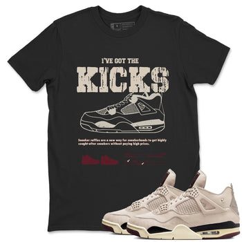 4s A Ma Maniere x Fossil Stone shirts to match jordans I've Got The Kicks sneaker match tees 4s A Ma Maniere x Fossil Stone match shoes to clothes SNRT Sneaker Tees unisex cotton Black 1 shirts