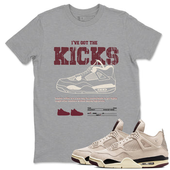4s A Ma Maniere x Fossil Stone shirts to match jordans I've Got The Kicks sneaker match tees 4s A Ma Maniere x Fossil Stone match shoes to clothes SNRT Sneaker Tees unisex cotton Heather Grey 1 shirts