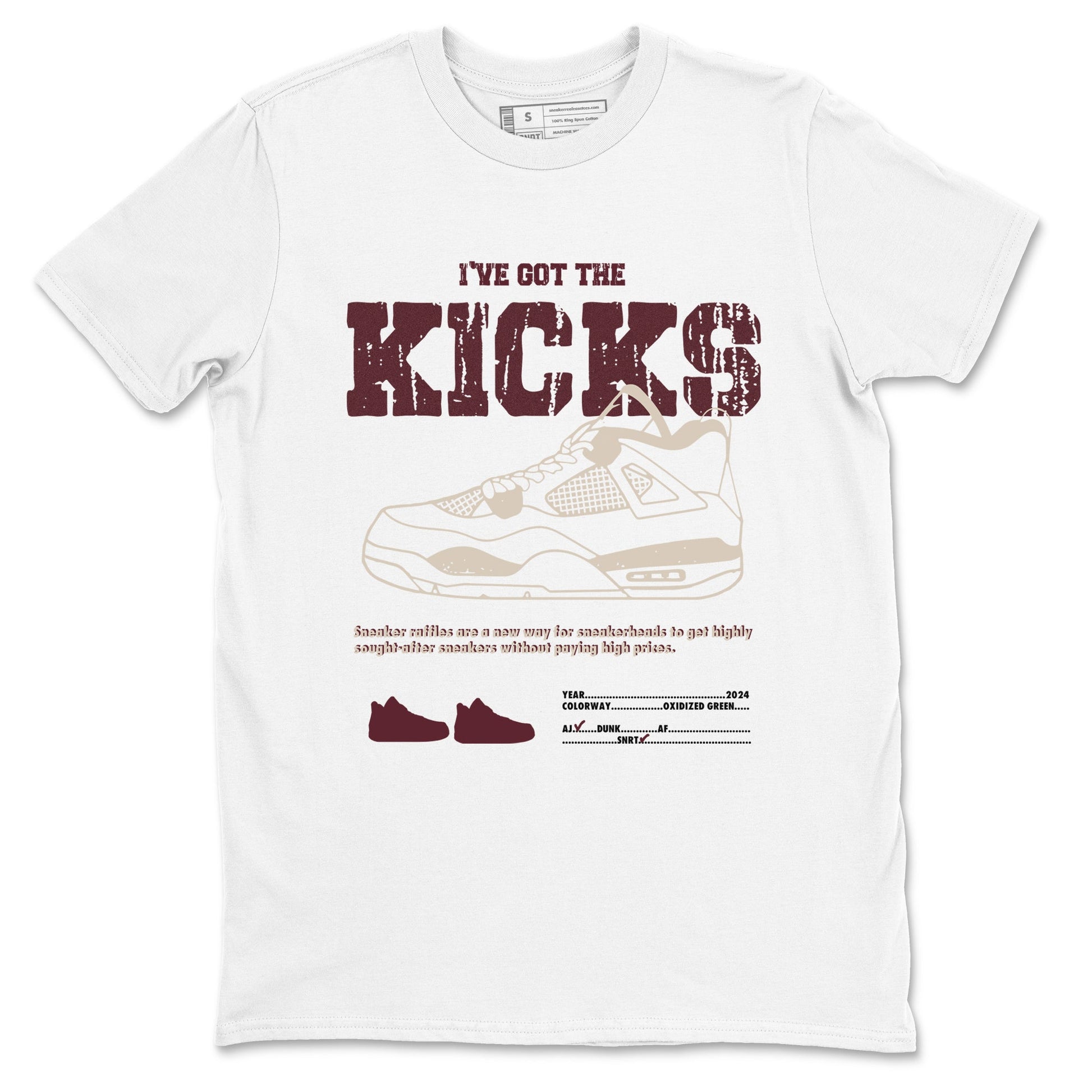 4s A Ma Maniere x Fossil Stone shirts to match jordans I've Got The Kicks sneaker match tees 4s A Ma Maniere x Fossil Stone match shoes to clothes SNRT Sneaker Tees unisex cotton White 2 shirts