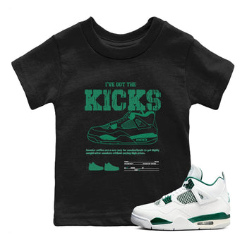 4s Oxidized Green shirts to match jordans I've Got The Kicks sneaker match tees Air Jordan 4 Oxidized Green SNRT Sneaker Tees streetwear brand Baby and Youth Black 1 cotton tee