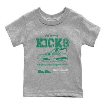 4s Oxidized Green shirts to match jordans I've Got The Kicks sneaker match tees Air Jordan 4 Oxidized Green SNRT Sneaker Tees streetwear brand Baby and Youth Heather Grey 2 cotton tee