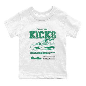4s Oxidized Green shirts to match jordans I've Got The Kicks sneaker match tees Air Jordan 4 Oxidized Green SNRT Sneaker Tees streetwear brand Baby and Youth White 2 cotton tee