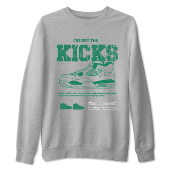 4s Oxidized Green shirts to match jordans I've Got The Kicks sneaker match tees Air Jordan 4 Oxidized Green SNRT Sneaker Tees streetwear brand Heather Grey 2 unisex cotton tee