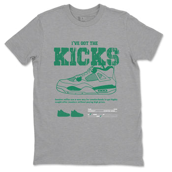 4s Oxidized Green shirts to match jordans I've Got The Kicks sneaker match tees Air Jordan 4 Oxidized Green SNRT Sneaker Tees streetwear brand Heather Grey 2 unisex cotton tee