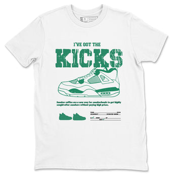 4s Oxidized Green shirts to match jordans I've Got The Kicks sneaker match tees Air Jordan 4 Oxidized Green SNRT Sneaker Tees streetwear brand White 2 unisex cotton tee