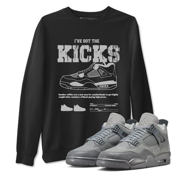 4s Wet Cement shirts to match jordans I've Got The Kicks sneaker match tees Air Jordan 4 SE Wet Cement SNRT Sneaker Release Tees unisex cotton Black 1 crew neck shirts