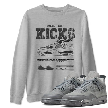 4s Wet Cement shirts to match jordans I've Got The Kicks sneaker match tees Air Jordan 4 SE Wet Cement SNRT Sneaker Release Tees unisex cotton Heather Grey 1 crew neck shirts