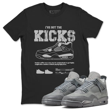 4s Wet Cement shirts to match jordans I've Got The Kicks sneaker match tees Air Jordan 4 SE Wet Cement SNRT Sneaker Release Tees unisex cotton Black 1 crew neck shirts
