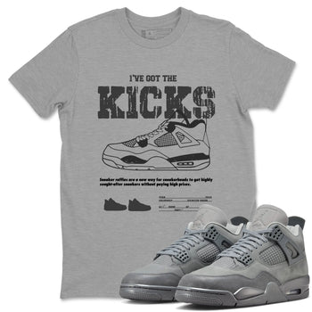 4s Wet Cement shirts to match jordans I've Got The Kicks sneaker match tees Air Jordan 4 SE Wet Cement SNRT Sneaker Release Tees unisex cotton Heather Grey 1 crew neck shirts