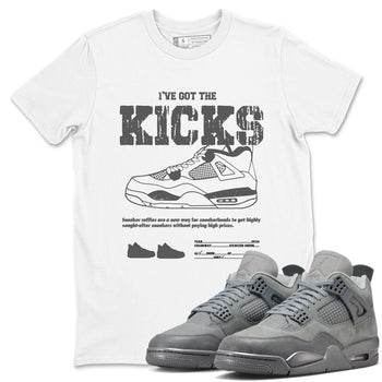 4s Wet Cement shirts to match jordans I've Got The Kicks sneaker match tees Air Jordan 4 SE Wet Cement SNRT Sneaker Release Tees unisex cotton White 1 crew neck shirts