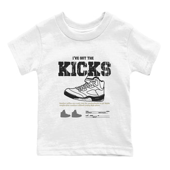5s White Black shirts to match jordans I've Got The Kicks sneaker match tees Air Jordan 5 Retro White Black match shoes to clothes SNRT Sneaker Tees Youth Baby White 2 tee