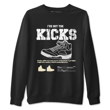 5s White Black shirts to match jordans I've Got The Kicks sneaker match tees Air Jordan 5 Retro White Black match shoes to clothes SNRT Sneaker Tees unisex cotton Black 2 shirts