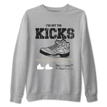 5s White Black shirts to match jordans I've Got The Kicks sneaker match tees Air Jordan 5 Retro White Black match shoes to clothes SNRT Sneaker Tees unisex cotton Heather Grey 2 shirts