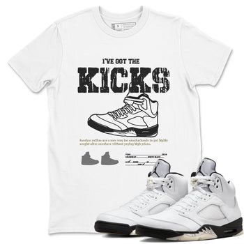 5s White Black shirts to match jordans I've Got The Kicks sneaker match tees Air Jordan 5 Retro White Black match shoes to clothes SNRT Sneaker Tees unisex cotton White 1 shirts
