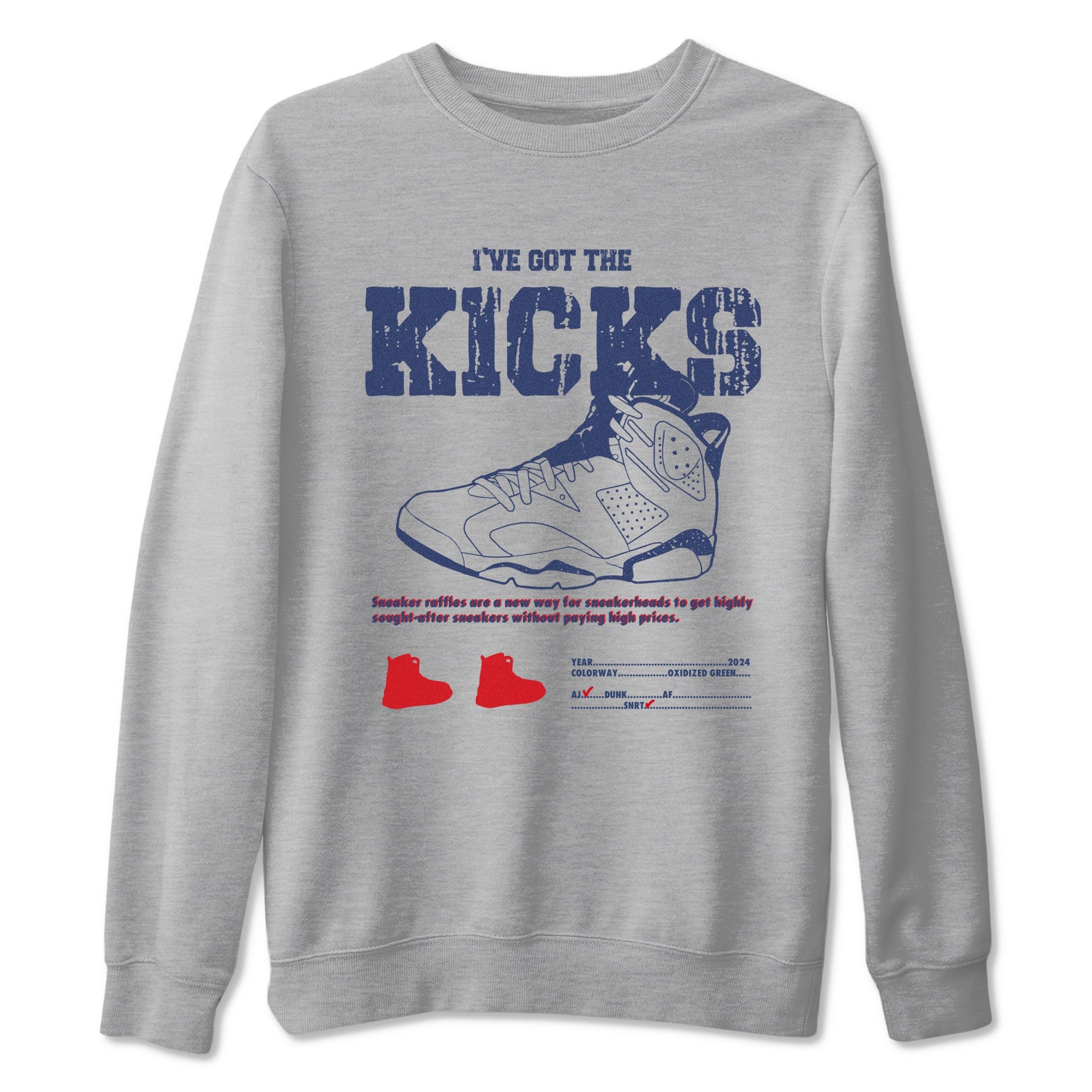 6s Olympic shirts to match jordans I've Got The Kicks sneaker match tees Air Jordan 6 Olympic SNRT Sneaker Tees streetwear brand Heather Grey 2 unisex cotton tee