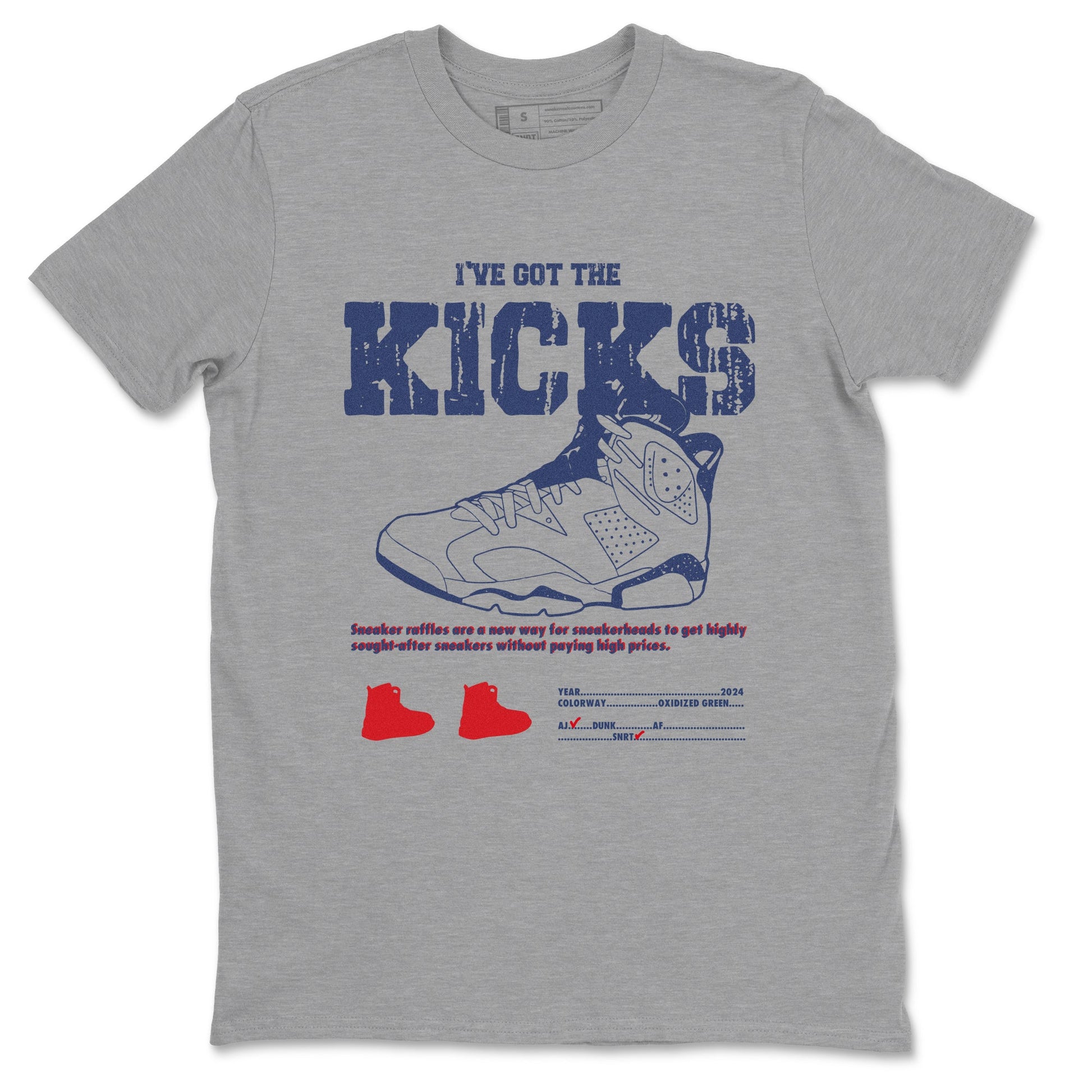 6s Olympic shirts to match jordans I've Got The Kicks sneaker match tees Air Jordan 6 Olympic SNRT Sneaker Tees streetwear brand Heather Grey 2 unisex cotton tee