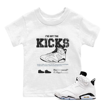 AJ6 White Black shirts to match jordans I've Got The Kicks sneaker match tees Air Jordan 6 White Black SNRT Sneaker Tees streetwear brand Baby and Youth White 1 cotton tee