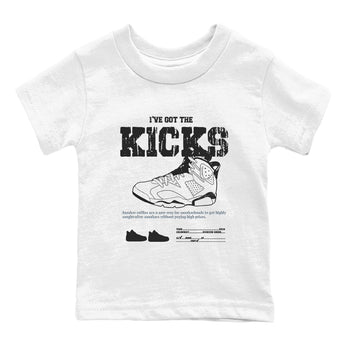 AJ6 White Black shirts to match jordans I've Got The Kicks sneaker match tees Air Jordan 6 White Black SNRT Sneaker Tees streetwear brand Baby and Youth White 2 cotton tee