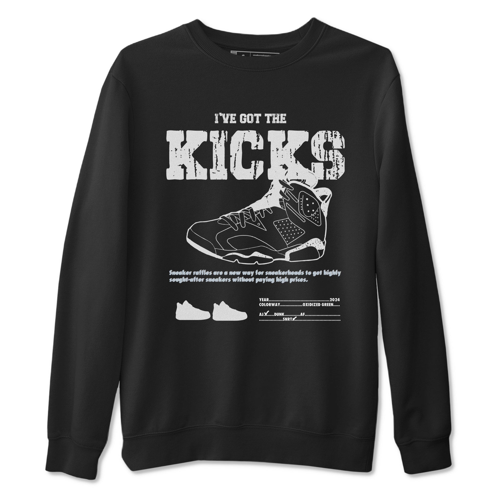 AJ6 White Black shirts to match jordans I've Got The Kicks sneaker match tees Air Jordan 6 White Black SNRT Sneaker Tees streetwear brand Black 2 unisex cotton tee
