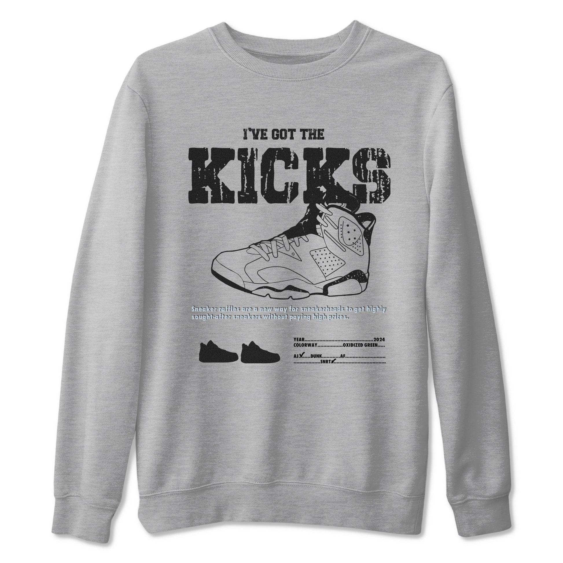 AJ6 White Black shirts to match jordans I've Got The Kicks sneaker match tees Air Jordan 6 White Black SNRT Sneaker Tees streetwear brand Heather Grey 2 unisex cotton tee