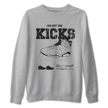 AJ6 White Black shirts to match jordans I've Got The Kicks sneaker match tees Air Jordan 6 White Black SNRT Sneaker Tees streetwear brand Heather Grey 2 unisex cotton tee