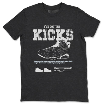 AJ6 White Black shirts to match jordans I've Got The Kicks sneaker match tees Air Jordan 6 White Black SNRT Sneaker Tees streetwear brand Charcoal Heather 2 unisex cotton tee