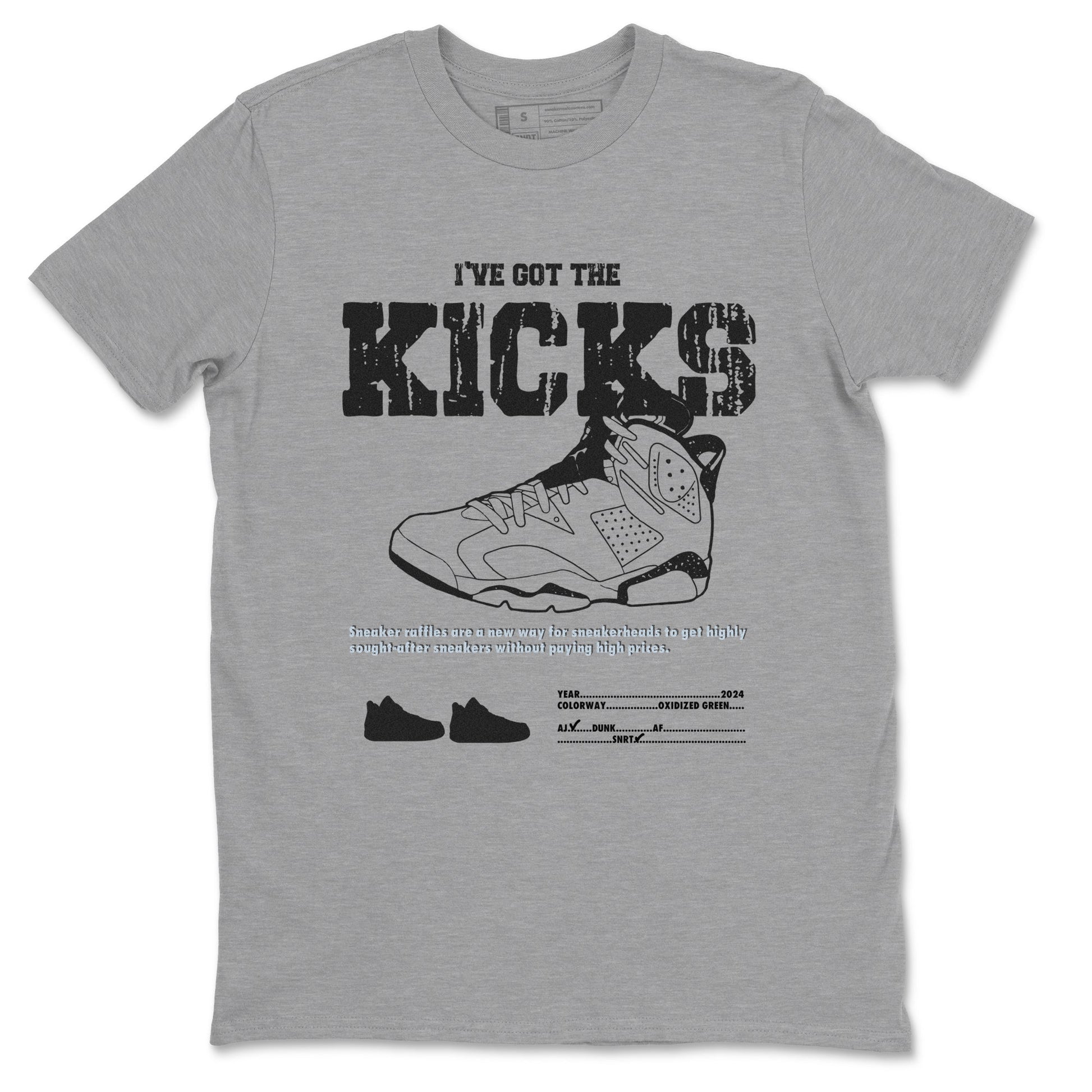 AJ6 White Black shirts to match jordans I've Got The Kicks sneaker match tees Air Jordan 6 White Black SNRT Sneaker Tees streetwear brand Heather Grey 2 unisex cotton tee
