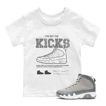 9s Cool Grey shirts to match jordans I've The Got The Kicks sneaker match tees Air Jordan 9 Retro Cool Grey match shoes to clothes SNRT Sneaker Tees Youth Baby White 1 tee