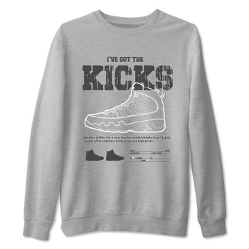 9s Cool Grey shirts to match jordans I've The Got The Kicks sneaker match tees Air Jordan 9 Retro Cool Grey match shoes to clothes SNRT Sneaker Tees unisex cotton Heather Grey 2 shirts