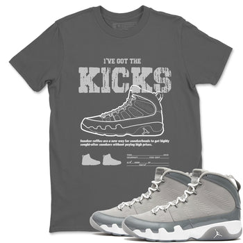9s Cool Grey shirts to match jordans I've The Got The Kicks sneaker match tees Air Jordan 9 Retro Cool Grey match shoes to clothes SNRT Sneaker Tees unisex cotton Cool Grey 1 shirts
