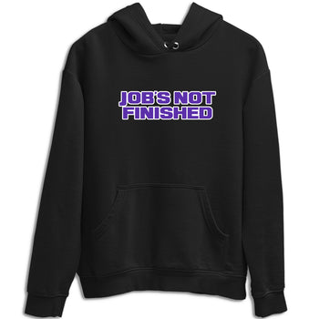 Sneaker Threads – Sneaker Tees To Match Nike KB 9 Hyper Grape – Job's Not Finished Graphic Tee Black 2. Perfect for Jordan releases 2025 colorways. Perfect for purple basketball sneaker releases and legacy-inspired colorways for 2025 hoopers.