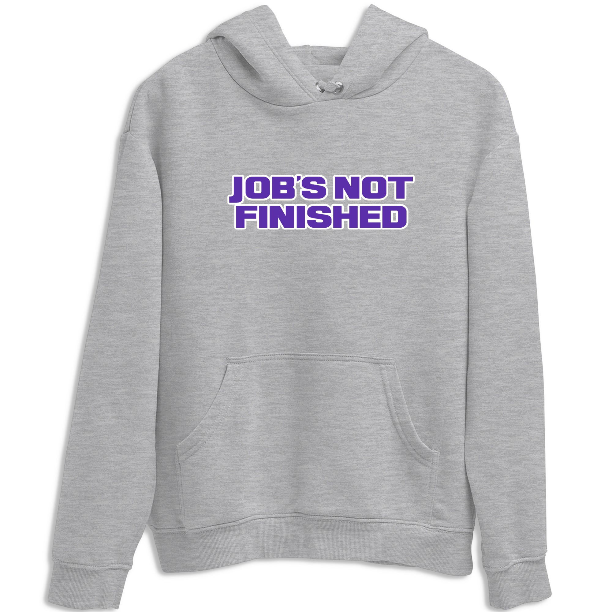Sneaker Threads – Sneaker Tees To Match Nike KB 9 Hyper Grape – Job's Not Finished Graphic Tee Heather Grey 2. Perfect for Jordan releases 2025 colorways. Perfect for purple basketball sneaker releases and legacy-inspired colorways for 2025 hoopers.